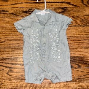 GAP Baby linen cotton cabana shorty one piece Romper